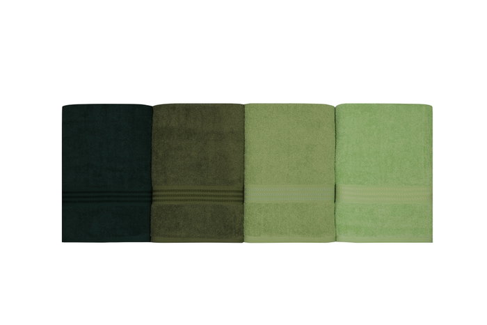 Aucune Juego de 4 toallas de baño - 70 x 140 cm - Verde